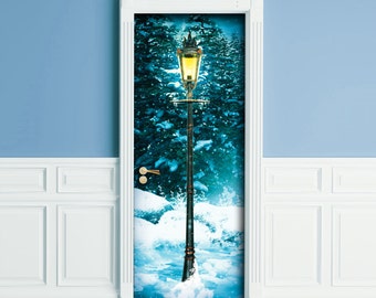 Sticker for Door / Wall / Fridge - Narnia lamp Post. Peel & Stick Removable Mural, Skin, Cover, Wrap, Decal, Poster