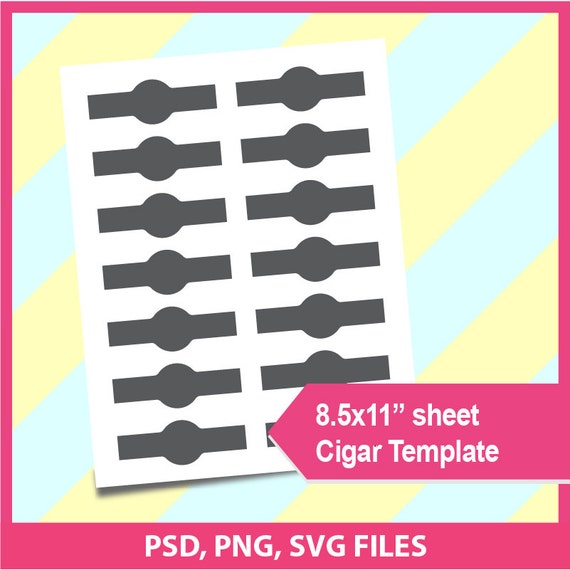 Instant Download Cigar wrapper Template PSD PNG and SVG