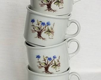 Vintage Pervinea Espresso Cups - 4 pc