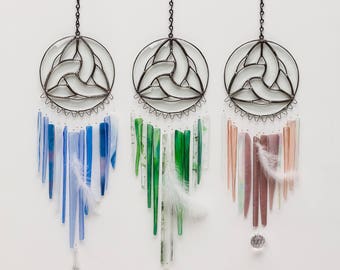 Water Stained Glass Windchime (Light blues/clears/whites)