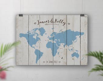 Wedding Guest Book Alternative, World Travel Map, Wood Wall Art, Travel Map Personalised, Theme Wedding, Places We've Been, Wedding Signs