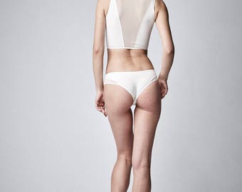 Swimsuit Thong, Sexy Panties, White Thong Bikini Bottoms, Thong Bathing Suit, Sexy Bikini, White Panties, White Swimming Suit, Mesh Panties
