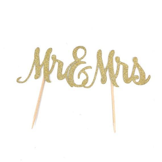 Items similar to 1 pc MR & MRS modern calligraphy script fonts gold ...