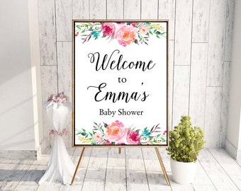 Baby Shower Welcome Sign, Baby Shower Sign, Floral Bridal Shower Welcome Sign, Bridal Shower Welcome Sign, Floral Baby Shower Welcome Sign
