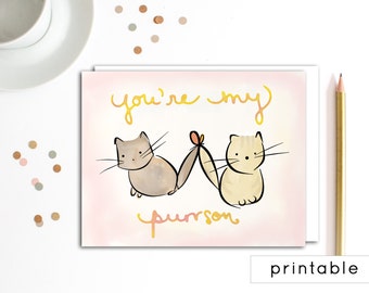 printable valentine card, printable valentines day card, valentine card printable, valentines day card printable, cat card, cute card, him