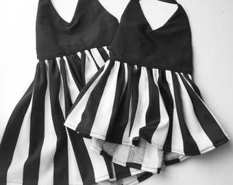 Black and white stripe dress or top