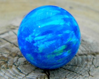8mm Synthetic blue opal marble stone for interchangeable jewelry