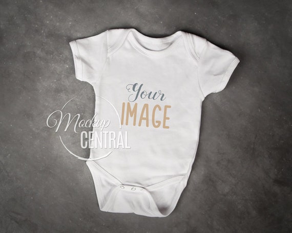 Download Blank White Baby Onesie Mockup Fashion Design Styled Stock