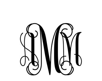 Personalized Monogram, Monogram Decal, Vinyl Monogram Sticker ,Yeti Deca ,Yeti Monogram, Laptop Decal, Computer Decal, iPhone Case Monogram