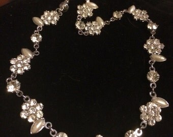 Vintage Czech Rhinestone Necklace Choker