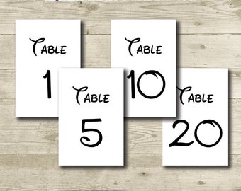 Disney Table Numbers // PRINTABLE // 4x6 // Disney Wedding // Disney Birthday Party // Disney Bridal Shower // 1-30 Tables // Disney Theme