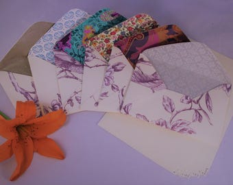 Boxed Stationery gift set - Letter writing Stationery set, writing paper - handmade cream, purple envelopes, gift for her, birthday, 6 or 10