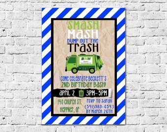 garbage truck invitations