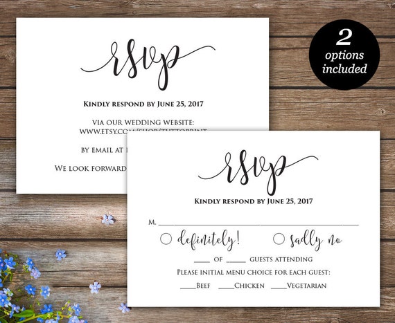 Rsvp Printable Card Wedding Rsvp cards Wedding response