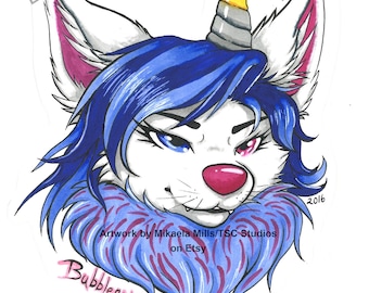 CUSTOM! Traditional Mini Copic Marker Keychain Fursuit badge - Comes laminated with attachment!