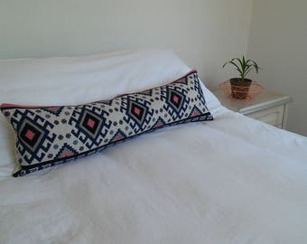 Kilim lumbar pillow, aztec body pillow, decorative kilim pillow cover, handmade kilim cushion, bohemian decor, boho body pillow, bohohome