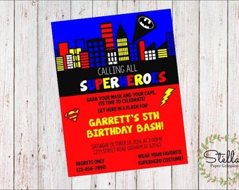 Superhero Party Invitation (Digital Download)
