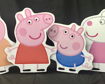 Peppa Pig Character Signs, Party Prop, Cut-outs, kids characters