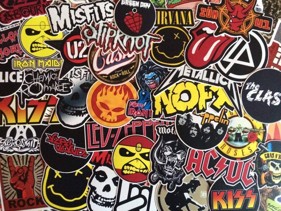 Lot de stickers groupes de rock musique hardrock metal