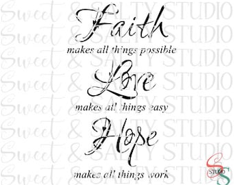 faith love hope digital file