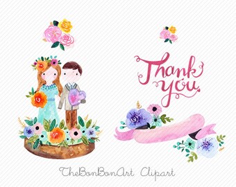 watercolor flower clipart. watercolor wedding clipart. wedding Printable. couple clipart. love clipart. Floral Wedding Invitation clipart