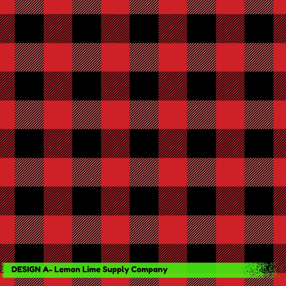 Red Buffalo Plaid Vinyl/Printed Heat Transfer by LemonLimeSupplyCo