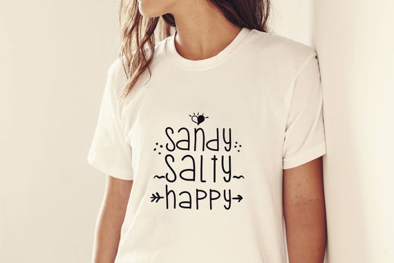 summer svg summer t-shirt design sandy salty happy girls