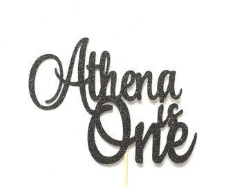Any Name First Birthday Cake Topper, Birthday Cake Topper, Custom Birthday Cake Topper, Birthday Party Decor, One Birthday, 1st Birthday Top