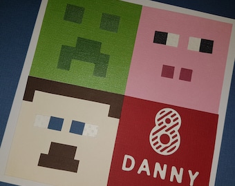 Childrens Minecraft Birthday Card