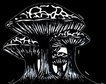 Mushroom drawing | Etsy