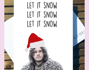 Pack Of 5 - Game of Thrones 'Let it Snow' Jon Snow A6 Christmas Cards