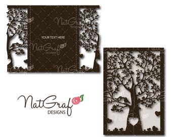 SVG file digital - Tree Card - invite CARD - svg tree card - laser cut