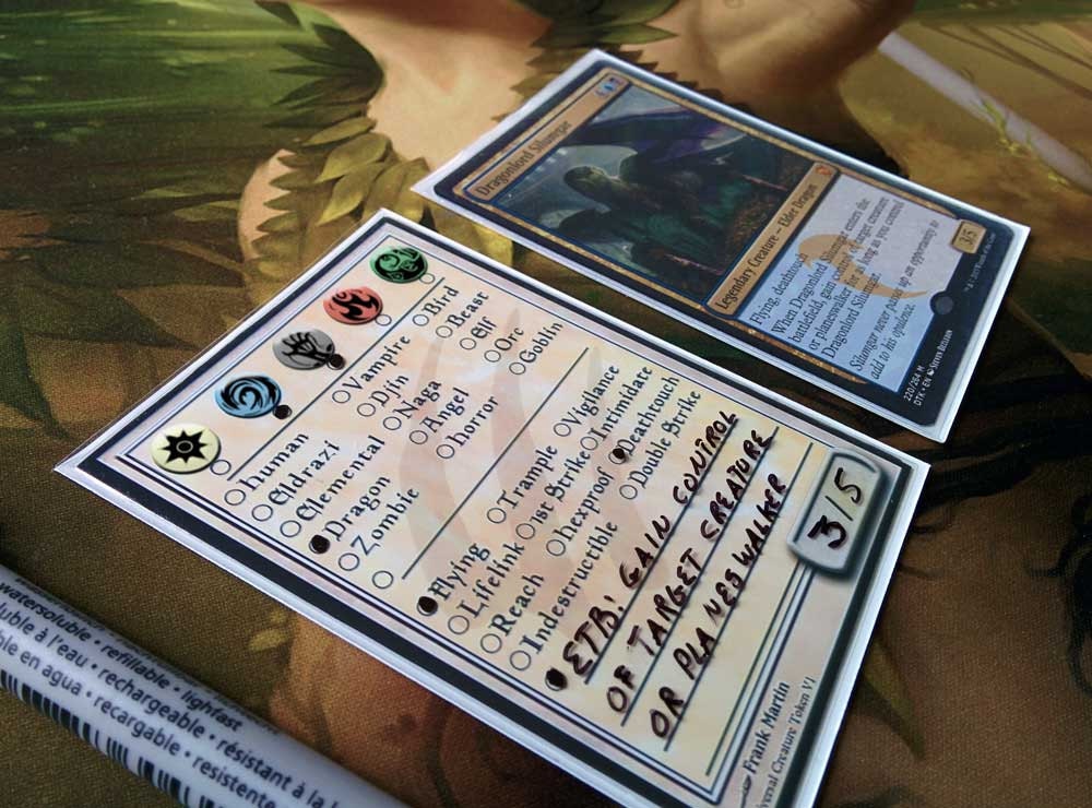 Customizable Dry Erase Creature Tokens X5 for MTG Clone Cards