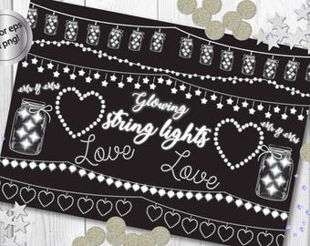 String lights clipart, string lights vectors, mason jars clipart, mason jars vectors, fairy lights clipart, fairy lights vectors, wedding