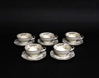 Porcelain cups and saucers 5 PCs-Spenzo-polished