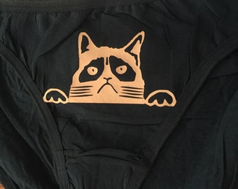 Mad Cat Underwear Inspired By Grumpy Cat Meme, Grouchy Lady Panties
