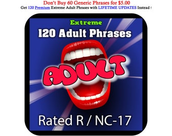 128 Adult Watch Ya Mouth Game Kit Phrases Only - Rated R / NC-17 - With Free Smartphone App + PDF