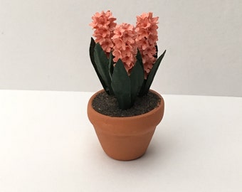 Dollhouse Miniature Coral Hyacinth Artist Made