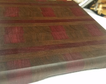 Small Walnut & Purpleheart End Grain Cutting Board