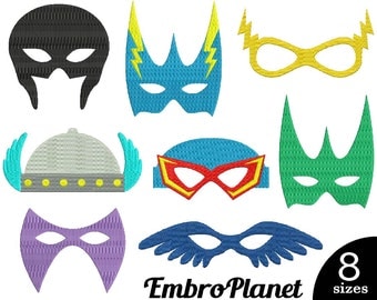Superhero Masks V2 - Designs for Embroidery Machine Instant Download Digital File Graphic Stitch 4x4 5x7 inch hoop mask hero super face 560e