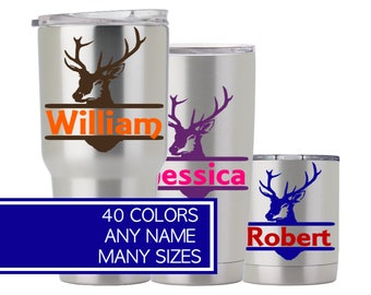 Hunting Gifts for Men Who Have Everything, Deer Decal, Hunting Decals for Men, Hunting Sticker, Deer Head, Deer Antler, Whitetail Deer 5OD2A