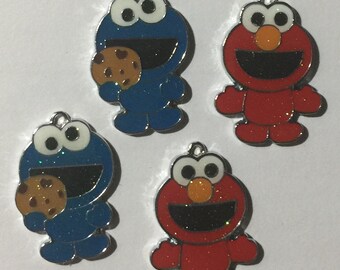 Cookie Monster and Elmo Charms