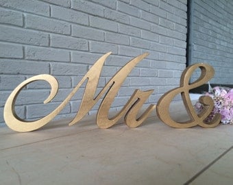 Wooden Letters Mr & Mrs sign new font Ivory glitter mr and mrs sign sweetheart table silver glitter gold glitter just gold mr and mrs and mr