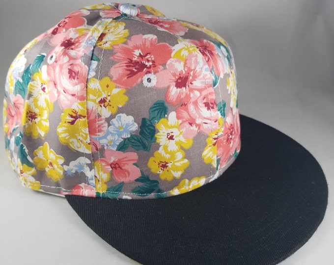 Pink Flower Snapback Hat