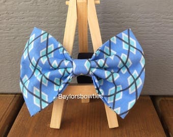 Argyle dog bow tie