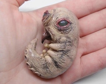 Polymer clay Monster baby, creature figure, monster sculpture, fantasy monster, pocket totem, baby monster, ooak art doll, polymer clay art