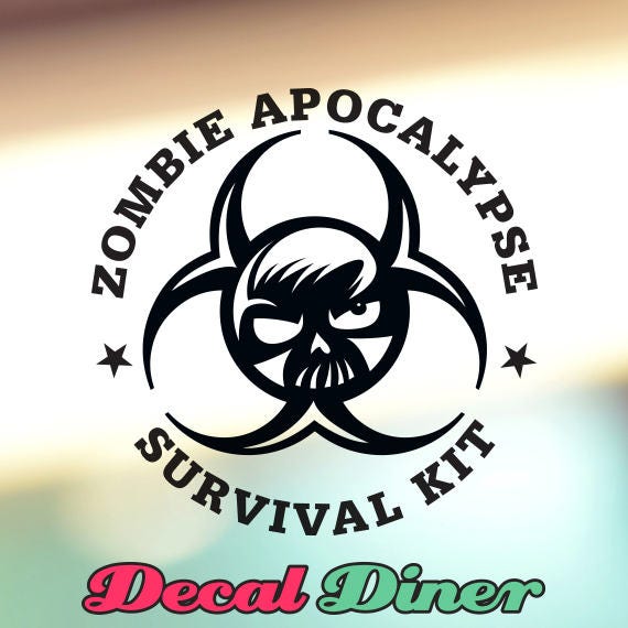 Zombie Apocalypse Survival Kit Vinyl Decal
