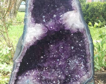 Crystal Sentient 77lb Amethyst Geode Cathedral - 19.5" tall