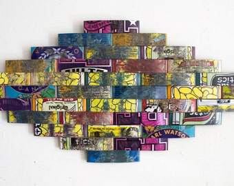 Recycled Skateboard Art, Skateboard Collage, Skateboarding, Skateboard Art, Recycled Wood, Decorative Skateboard Art