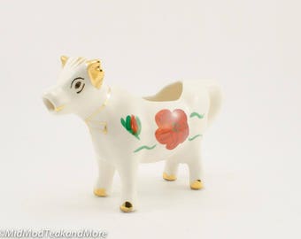 Vintage Holley Ross Porcelain Cow Creamer Made in the Poconos